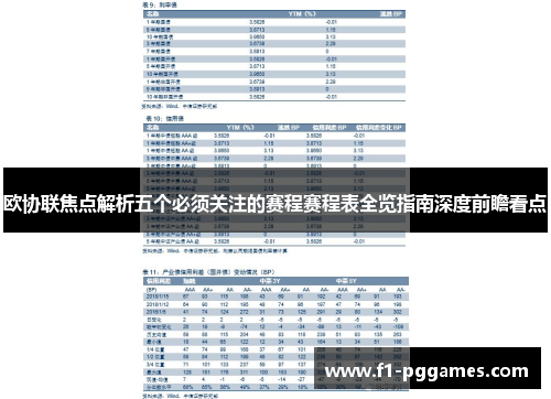 欧协联焦点解析五个必须关注的赛程赛程表全览指南深度前瞻看点 欧协联焦点解析五个必须关注的赛程赛程表全览指南深度前瞻看点